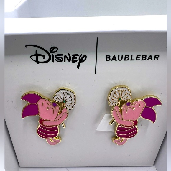 Disney × BaubleBar Winnie The Pooh Piglet Spring Flower Dangle Earrings NIB - Picture 1 of 3